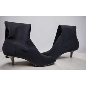 Donald J Pliner Yazi D Black Stretch Boots Kitten Heel Womens 8M